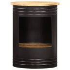 vidaXL Table basse Table d'appoint en forme de bol avec base en acier Bois massif de récupération