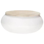 vidaXL Table basse Table d'appoint en forme de bol avec base en acier Bois massif de récupération