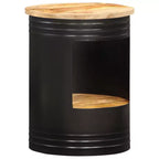 vidaXL Table basse Table d'appoint en forme de bol avec base en acier Bois massif de récupération