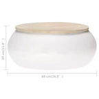 vidaXL Table basse Table d'appoint en forme de bol avec base en acier Bois massif de récupération