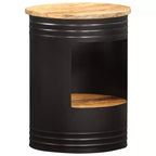 vidaXL Table basse Table d'appoint en forme de bol avec base en acier Bois massif de récupération