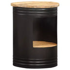 vidaXL Table basse Table d'appoint en forme de bol avec base en acier Bois massif de récupération