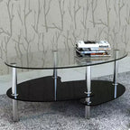 vidaXL Table Basse d'appoint en Verre et Métal pour Salon Blanc/Noir