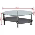 vidaXL Table Basse d'appoint en Verre et Métal pour Salon Blanc/Noir