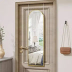 Miroir de porte sur toute la longueur, à suspendre à la porte ou au mur, 14x48 pouces, doré, rectangulaire, miroir de décoration intérieure avec cadre en métal robuste.