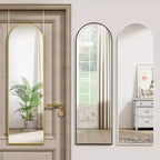 Miroir de porte sur toute la longueur, à suspendre à la porte ou au mur, 14x48 pouces, doré, rectangulaire, miroir de décoration intérieure avec cadre en métal robuste.