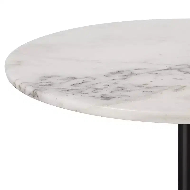 Studio 55D Studio 55 Table d'appoint Mesita 24 Plateau en marbre blanc avec base finition noire