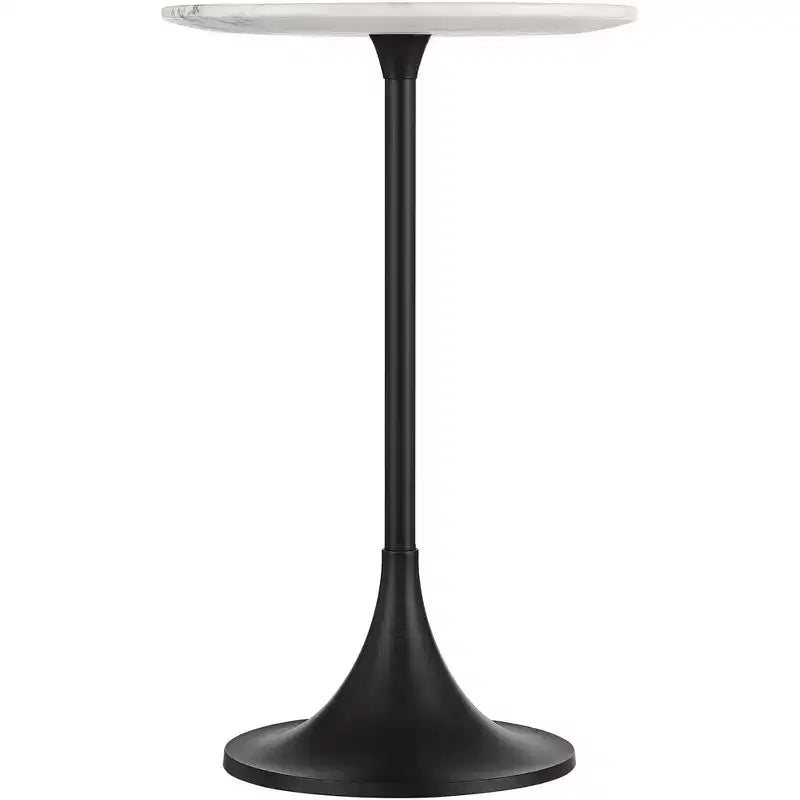 Studio 55D Studio 55 Table d'appoint Mesita 24 Plateau en marbre blanc avec base finition noire