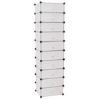 vidaXL Meuble à chaussures modulable blanc/noir étagère 10 compartiments