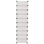 vidaXL Meuble à chaussures modulable blanc/noir étagère 10 compartiments