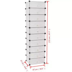 vidaXL Meuble à chaussures modulable blanc/noir étagère 10 compartiments