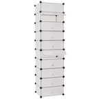 vidaXL Interlocking Shoe Organizer White/Black Cabinet Shelf 10 Compartments