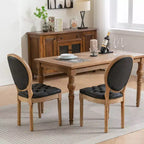 TUYOHW Lot de 2 Chaises Roi Louis, Chaises de Salle à Manger Capitonnées Élégantes Style Français pour la Décoration Intérieure, Chaises d'Appoint Élégantes avec Pieds en Bois d'Hévéa Massif