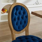 TUYOHW Lot de 2 Chaises Roi Louis, Chaises de Salle à Manger Capitonnées Élégantes Style Français pour la Décoration Intérieure, Chaises d'Appoint Élégantes avec Pieds en Bois d'Hévéa Massif