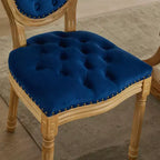 TUYOHW Lot de 2 Chaises Roi Louis, Chaises de Salle à Manger Capitonnées Élégantes Style Français pour la Décoration Intérieure, Chaises d'Appoint Élégantes avec Pieds en Bois d'Hévéa Massif