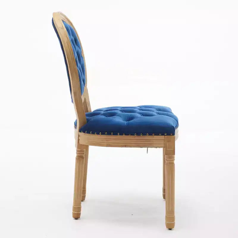 TUYOHW Lot de 2 Chaises Roi Louis, Chaises de Salle à Manger Capitonnées Élégantes Style Français pour la Décoration Intérieure, Chaises d'Appoint Élégantes avec Pieds en Bois d'Hévéa Massif