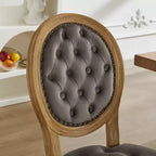 TUYOHW Lot de 2 Chaises Roi Louis, Chaises de Salle à Manger Capitonnées Élégantes Style Français pour la Décoration Intérieure, Chaises d'Appoint Élégantes avec Pieds en Bois d'Hévéa Massif