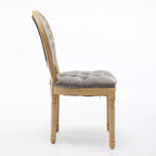 TUYOHW Lot de 2 Chaises Roi Louis, Chaises de Salle à Manger Capitonnées Élégantes Style Français pour la Décoration Intérieure, Chaises d'Appoint Élégantes avec Pieds en Bois d'Hévéa Massif