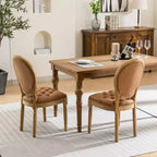 TUYOHW Lot de 2 Chaises Roi Louis, Chaises de Salle à Manger Capitonnées Élégantes Style Français pour la Décoration Intérieure, Chaises d'Appoint Élégantes avec Pieds en Bois d'Hévéa Massif