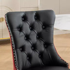 TUYOHW Lot de 2 chaises de salle à manger capitonnées bicolores, chaises d'appoint modernes avec clous décoratifs pour salle à manger et cuisine, revêtement en PU et velours, décoration intérieure