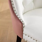 TUYOHW Lot de 2 chaises de salle à manger capitonnées bicolores, chaises d'appoint modernes avec clous décoratifs pour salle à manger et cuisine, revêtement en PU et velours, décoration intérieure