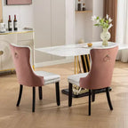 TUYOHW Lot de 2 chaises de salle à manger capitonnées bicolores, chaises d'appoint modernes avec clous décoratifs pour salle à manger et cuisine, revêtement en PU et velours, décoration intérieure