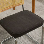 TUYOHW Lot de 2 chaises de salle à manger modernes, chaises de salle à manger en lin doux, chaises d'appoint robustes avec base chromée en acier inoxydable et dossier en rotin, capacité de 163 kg