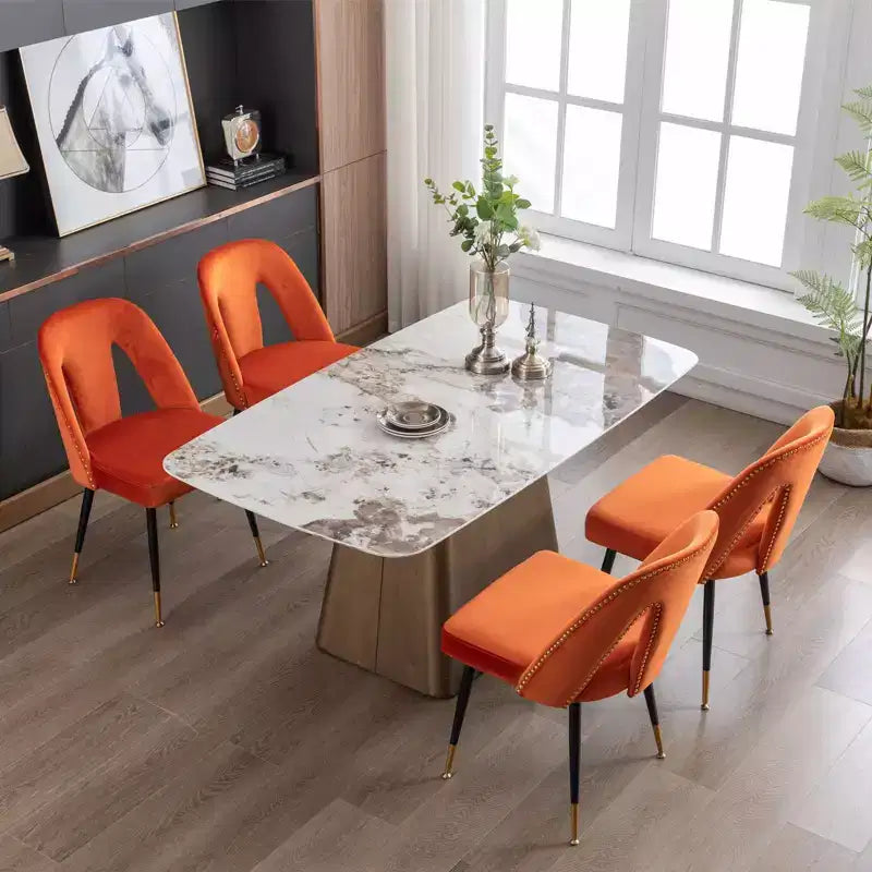 TUYOHW Lot de 2 chaises de salle à manger contemporaines, chaises d'appoint élégantes pour salle à manger, chaises d'appoint chics avec dossier clouté pour cuisine, décoration intérieure