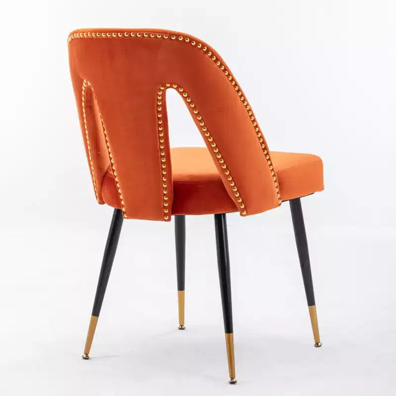 TUYOHW Lot de 2 chaises de salle à manger contemporaines, chaises d'appoint élégantes pour salle à manger, chaises d'appoint chics avec dossier clouté pour cuisine, décoration intérieure