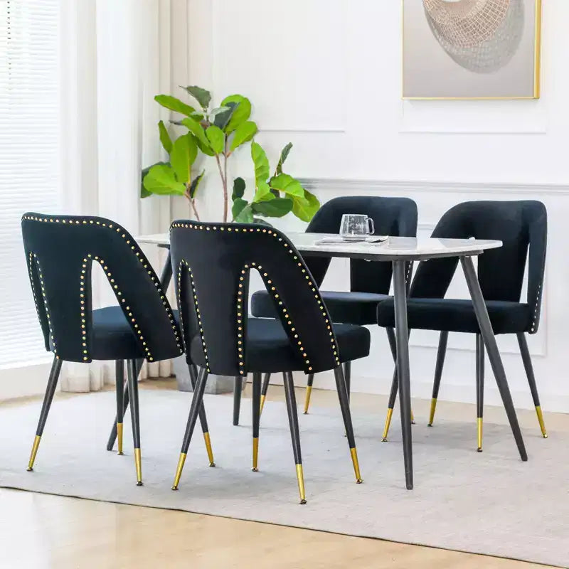 TUYOHW Lot de 2 chaises de salle à manger contemporaines, chaises d'appoint élégantes pour salle à manger, chaises d'appoint chics avec dossier clouté pour cuisine, décoration intérieure