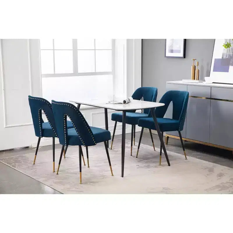 TUYOHW Lot de 2 chaises de salle à manger contemporaines, chaises d'appoint élégantes pour salle à manger, chaises d'appoint chics avec dossier clouté pour cuisine, décoration intérieure