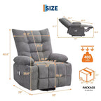 Fauteuil inclinable releveur électrique pour personnes âgées – Fauteuil inclinable de massage et chauffant avec aide au lever à 45°, canapé de salon, fauteuil à bascule pivotant avec porte-gobelets
