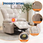 Fauteuil inclinable releveur électrique pour personnes âgées – Fauteuil inclinable de massage et chauffant avec aide au lever à 45°, canapé de salon, fauteuil à bascule pivotant avec porte-gobelets