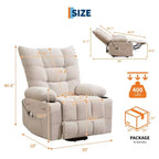 Fauteuil inclinable releveur électrique pour personnes âgées – Fauteuil inclinable de massage et chauffant avec aide au lever à 45°, canapé de salon, fauteuil à bascule pivotant avec porte-gobelets