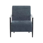MAYEERTY Lot de 2 chaises longues modernes 67 cm, revêtement en polyester, cadre en métal robuste, coussins confortables, salon, chambre, bureau, gris bleu