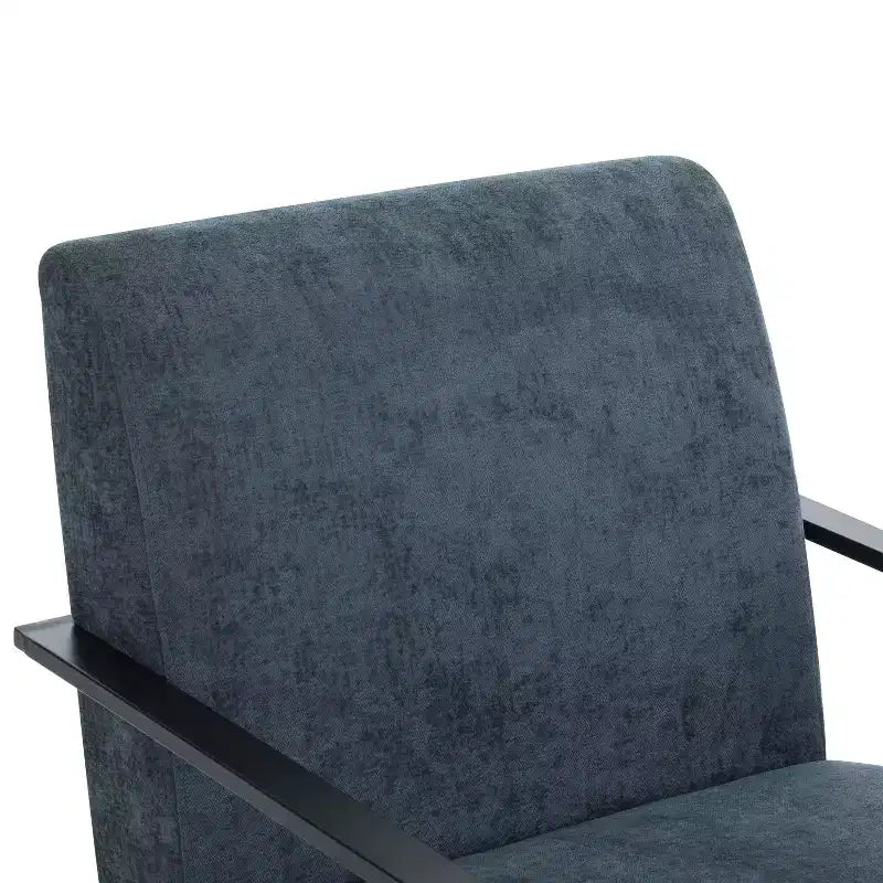 MAYEERTY Lot de 2 chaises longues modernes 67 cm, revêtement en polyester, cadre en métal robuste, coussins confortables, salon, chambre, bureau, gris bleu