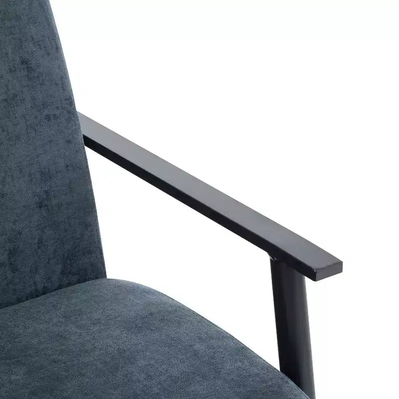 MAYEERTY Lot de 2 chaises longues modernes 67 cm, revêtement en polyester, cadre en métal robuste, coussins confortables, salon, chambre, bureau, gris bleu