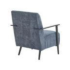 MAYEERTY Lot de 2 chaises longues modernes 67 cm, revêtement en polyester, cadre en métal robuste, coussins confortables, salon, chambre, bureau, gris bleu