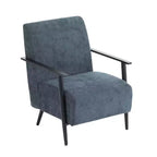 MAYEERTY Lot de 2 chaises longues modernes 67 cm, revêtement en polyester, cadre en métal robuste, coussins confortables, salon, chambre, bureau, gris bleu