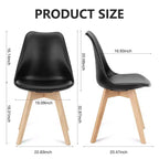 TUYOHW 18.3 Chaises de salle à manger élégantes, lot de 4, chaises d'appoint ergonomiques en bois de hêtre, chaises sans accoudoirs modernes et minimalistes pour salle à manger et cuisine.