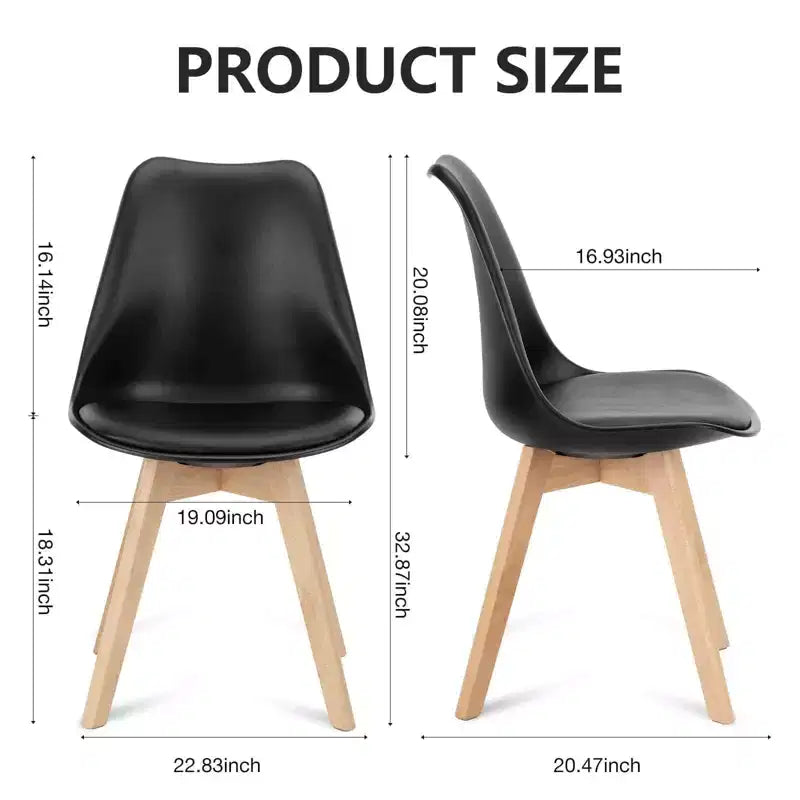 TUYOHW 18.3 Chaises de salle à manger élégantes, lot de 4, chaises d'appoint ergonomiques en bois de hêtre, chaises sans accoudoirs modernes et minimalistes pour salle à manger et cuisine.