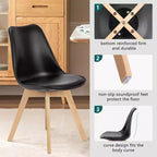 TUYOHW 18.3 Chaises de salle à manger élégantes, lot de 4, chaises d'appoint ergonomiques en bois de hêtre, chaises sans accoudoirs modernes et minimalistes pour salle à manger et cuisine.