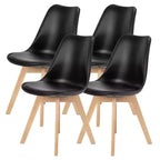 TUYOHW 18.3 Chaises de salle à manger élégantes, lot de 4, chaises d'appoint ergonomiques en bois de hêtre, chaises sans accoudoirs modernes et minimalistes pour salle à manger et cuisine.