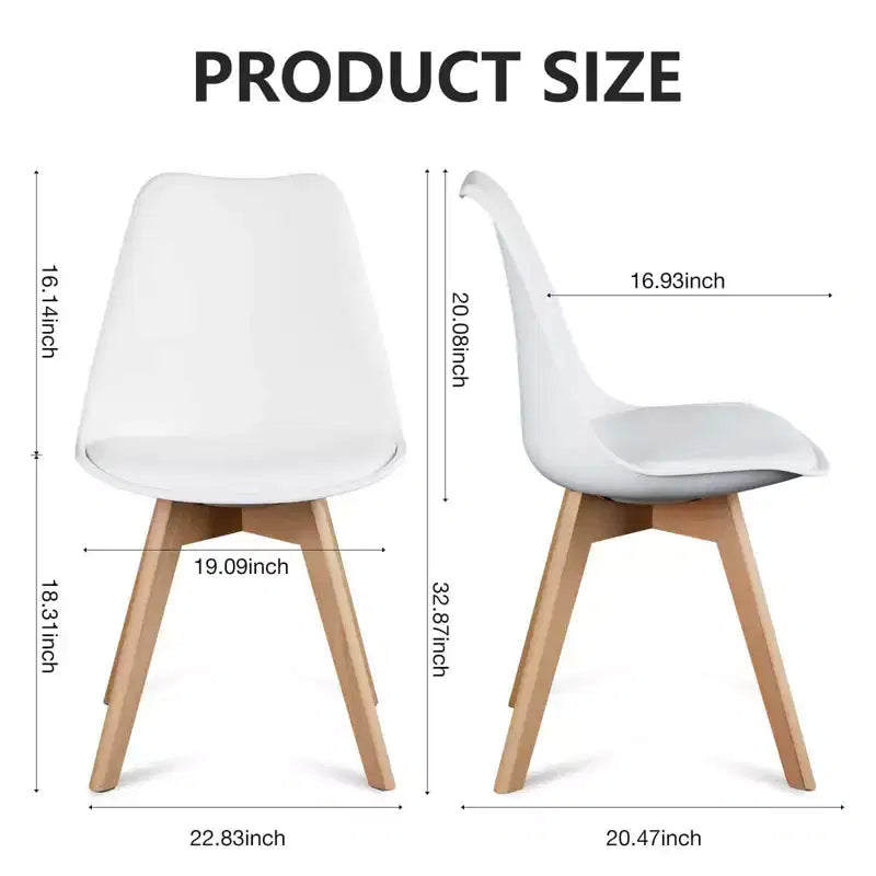 TUYOHW 18.3 Chaises de salle à manger élégantes, lot de 4, chaises d'appoint ergonomiques en bois de hêtre, chaises sans accoudoirs modernes et minimalistes pour salle à manger et cuisine.