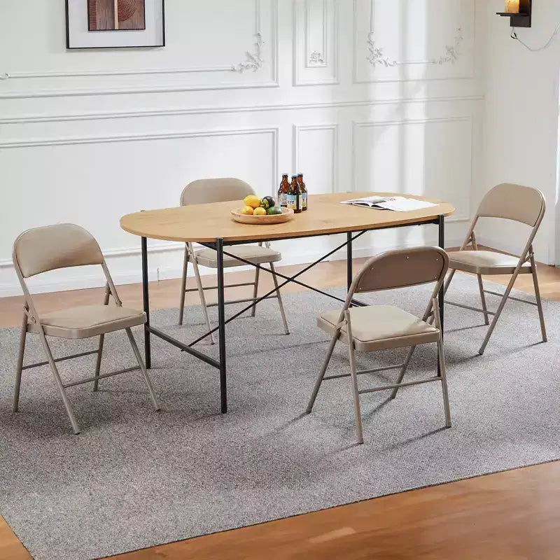 TUYOHW 18 Chaises pliantes de salle à manger, lot de 2/4, chaises d'appoint en cuir imperméable pour cuisine et salle à manger, pieds en métal robustes avec capacité de 159 kg