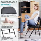 Chaise de salle à manger en cuir PU TUYOHW avec assise et dossier rembourrés, chaises pliantes sans accoudoirs avec structure métallique pour événements intérieurs et extérieurs, fêtes