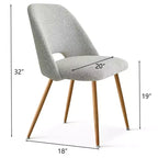 Lot de 2 chaises de salle à manger tapissées Boucle, chaises de cuisine modernes et confortables avec dossier incurvé et pieds en métal - Panipeachy