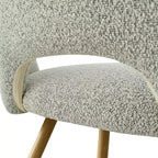 Lot de 2 chaises de salle à manger tapissées Boucle, chaises de cuisine modernes et confortables avec dossier incurvé et pieds en métal - Panipeachy