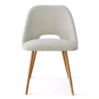 Lot de 2 chaises de salle à manger tapissées Boucle, chaises de cuisine modernes et confortables avec dossier incurvé et pieds en métal - Panipeachy