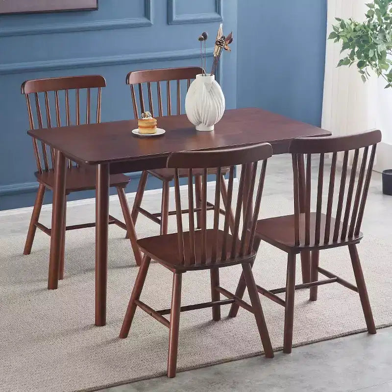 Lot de 4 chaises de salle à manger en bois massif de style campagnard avec dossier haut, chaises d'appoint vintage pour la cuisine, la salle à manger ou le salon-Panipeachy